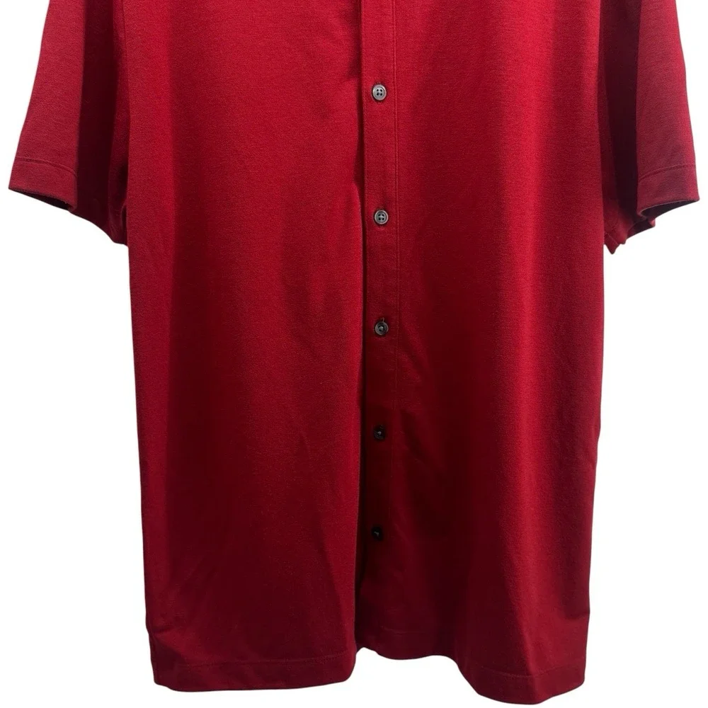 Banana Republic Red Short Sleeve Button up Capsule Comfort Everyday Career M